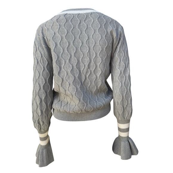 The Fifth Label Graduate V Neck Knit Bell Sleeve Sweater Sweater NWT sz S - Picture 7 of 8